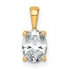 14k 1 carat Lab Grown Diamond VS+ F+ Oval Complete Four Prong Pendant