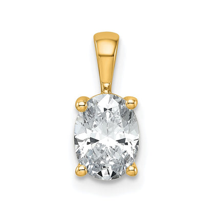 14k 1 carat Lab Grown Diamond VS/SI+ G+ Oval Complete Four Prong Pendant