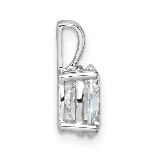 14k White Gold 1 1/2 carat Lab Grown Diamond VS+ F+ Oval Complete Four Prong Pendant
