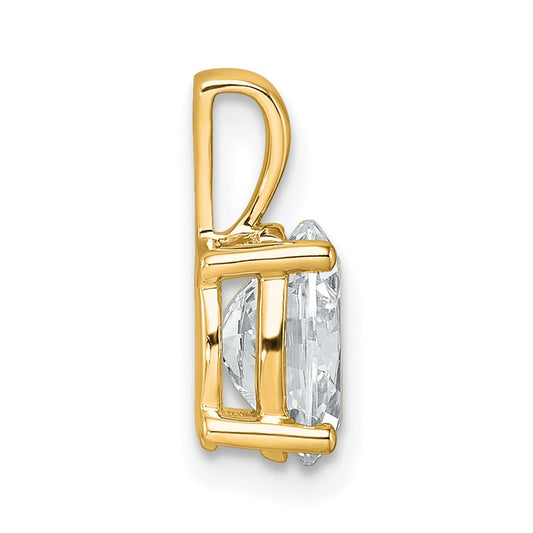 14k 1 1/2 carat Lab Grown Diamond VS/SI+ G+ Oval Complete Four Prong Pendant