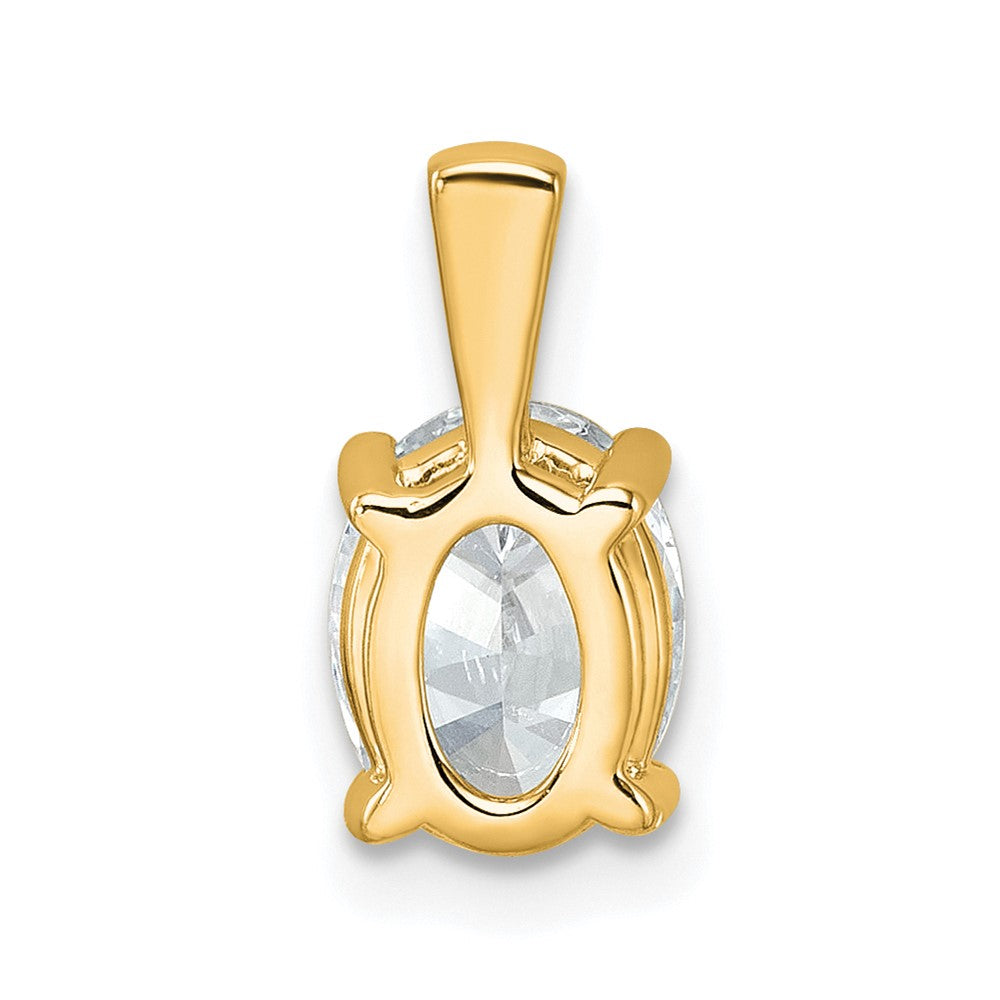 14k 1 1/2 carat Lab Grown Diamond VS/SI+ G+ Oval Complete Four Prong Pendant
