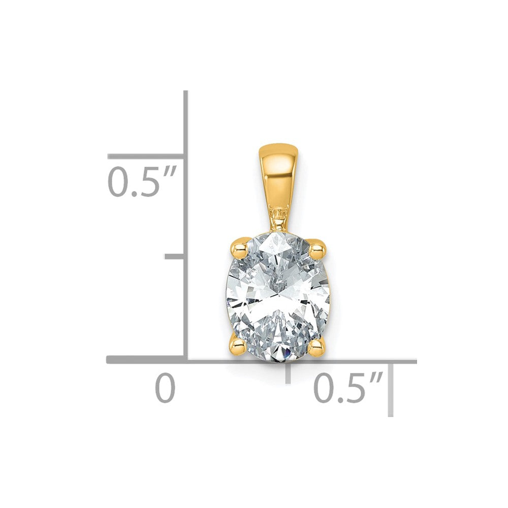 14k 1 1/2 carat Lab Grown Diamond VS/SI+ G+ Oval Complete Four Prong Pendant