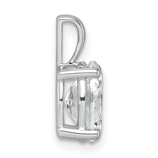 14k White Gold 2 carat Lab Grown Diamond VS+ F+ Oval Complete Four Prong Pendant