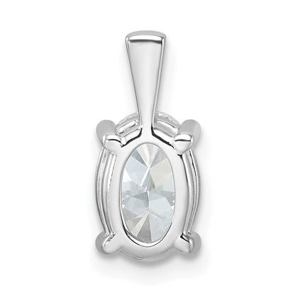 14k White Gold 2 carat Lab Grown Diamond VS+ F+ Oval Complete Four Prong Pendant