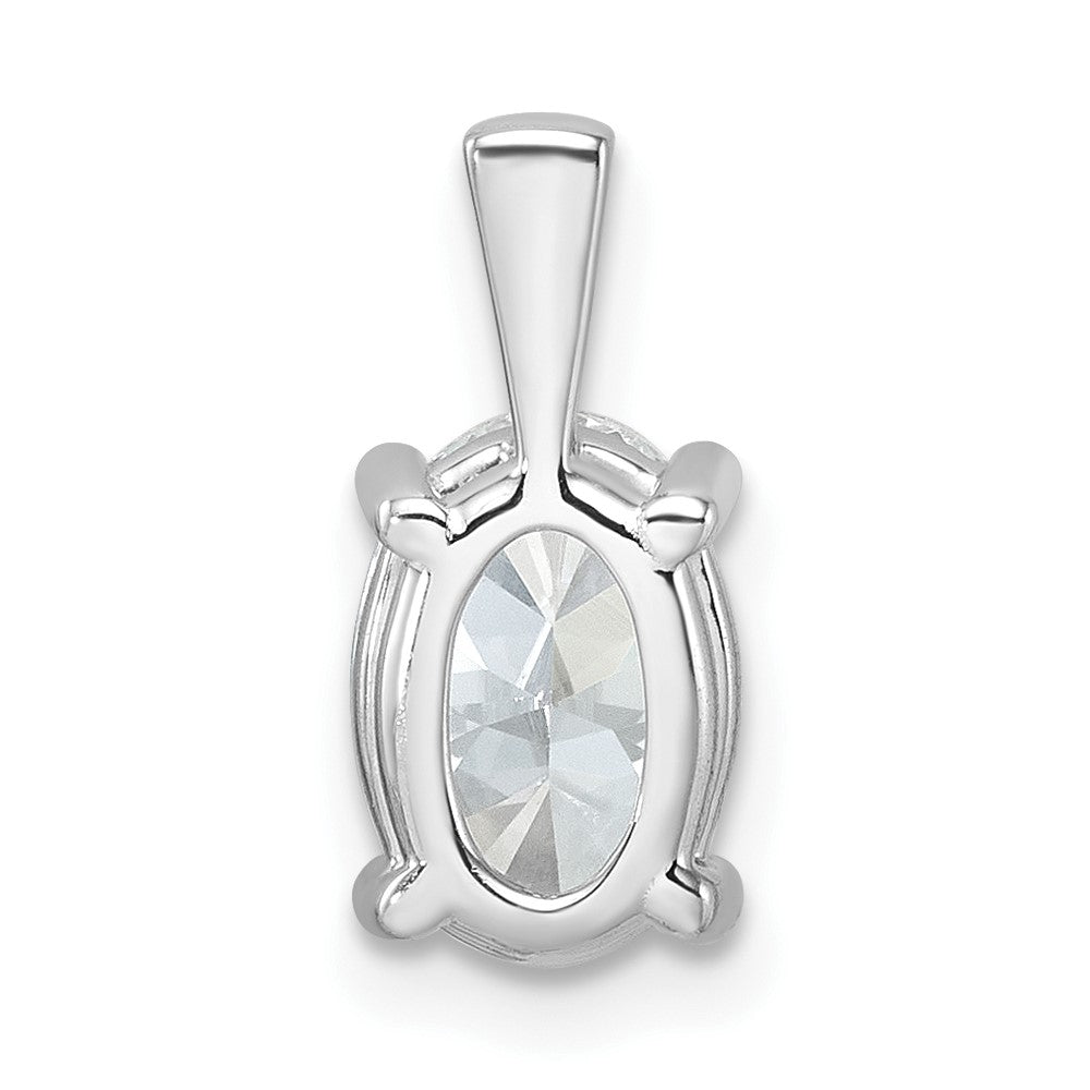 14k White Gold 2 carat Lab Grown Diamond VS/SI+ G+ Oval Complete Four Prong Pendant