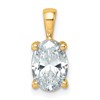 14k 2 carat Lab Grown Diamond VS+ F+ Oval Complete Four Prong Pendant