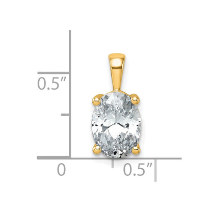 14k 2 1/2 carat Lab Grown Diamond VS/SI+ G+ Oval Complete Four Prong Pendant