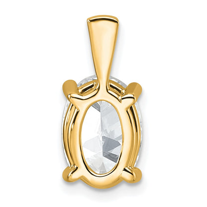 14k 3 carat Lab Grown Diamond VS/SI+ G+ Oval Complete Four Prong Pendant