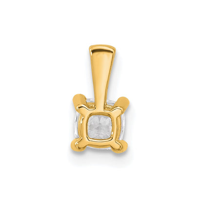 14k 1/2 carat Lab Grown Diamond VS+ F+ Cushion Complete Four Prong Pendant