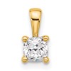 14k 1/2 carat Lab Grown Diamond VS+ F+ Cushion Complete Four Prong Pendant