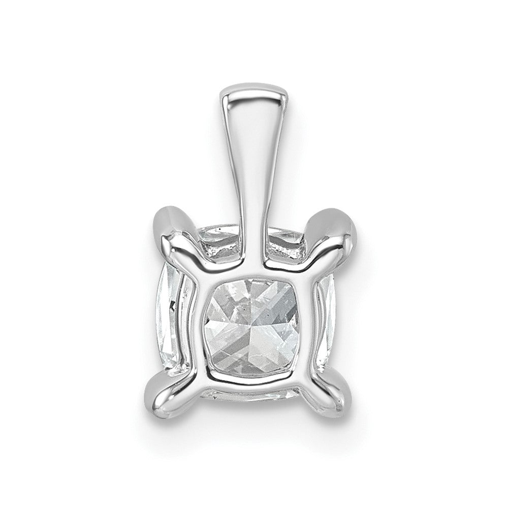 14k White Gold 1 carat Lab Grown Diamond VS/SI+ G+ Cushion Complete Four Prong Pendant