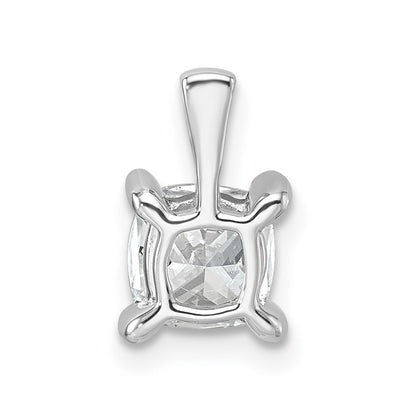 14k White Gold 1 carat Lab Grown Diamond VS/SI+ G+ Cushion Complete Four Prong Pendant