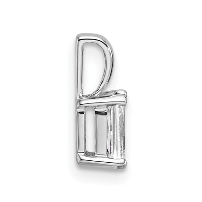 14k White Gold 1/2 carat Lab Grown Diamond VS/SI+ G+ Radiant Complete Four Prong Pendant
