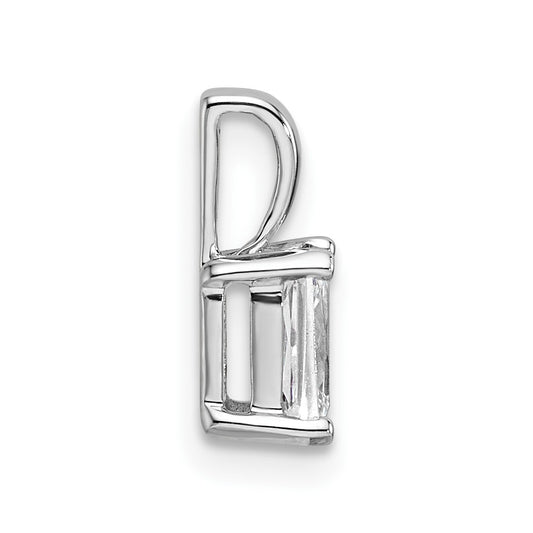 14k White Gold 1/2 carat Lab Grown Diamond VS/SI+ G+ Radiant Complete Four Prong Pendant