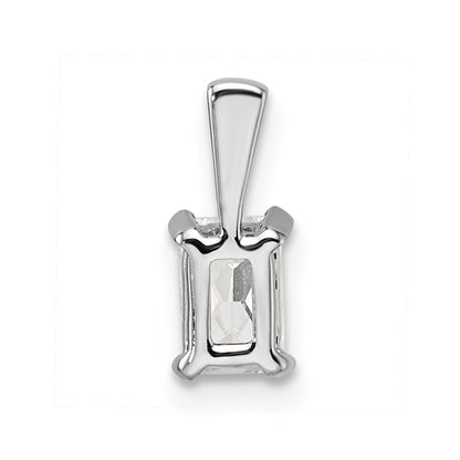 14k White Gold 1/2 carat Lab Grown Diamond VS/SI+ G+ Radiant Complete Four Prong Pendant