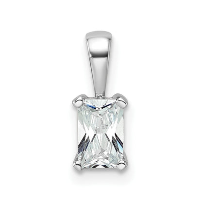 14k White Gold 1/2 carat Lab Grown Diamond VS/SI+ G+ Radiant Complete Four Prong Pendant