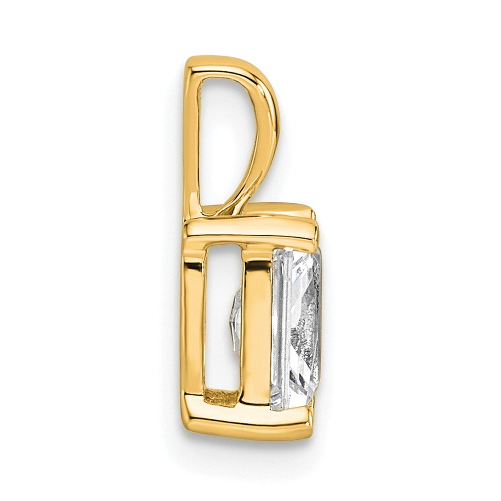 14k 1 carat Lab Grown Diamond VS/SI+ G+ Radiant Complete Four Prong Pendant