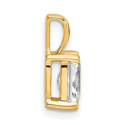 14k 1 carat Lab Grown Diamond VS/SI+ G+ Radiant Complete Four Prong Pendant