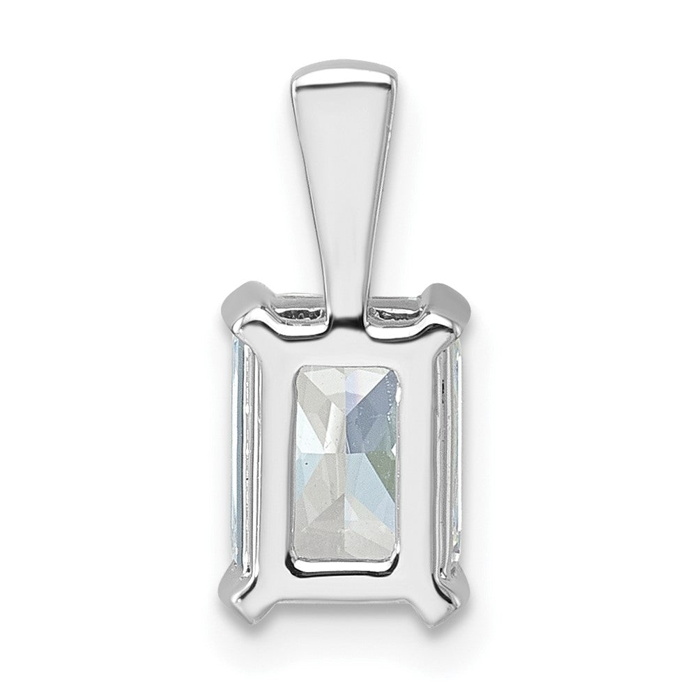 14k White Gold 1 1/2 carat Lab Grown Diamond VS/SI+ G+ Radiant Complete Four Prong Pendant