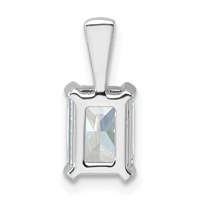 14k White Gold 1 1/2 carat Lab Grown Diamond VS/SI+ G+ Radiant Complete Four Prong Pendant