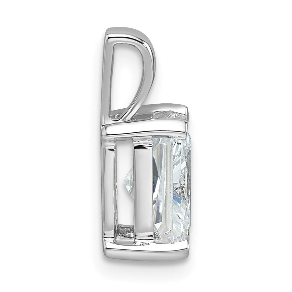 14k White Gold 2 carat Lab Grown Diamond VS/SI+ G+ Radiant Complete Four Prong Pendant