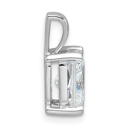 14k White Gold 2 carat Lab Grown Diamond VS/SI+ G+ Radiant Complete Four Prong Pendant