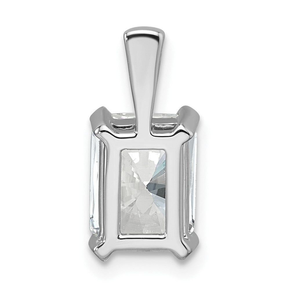 14k White Gold 2 carat Lab Grown Diamond VS/SI+ G+ Radiant Complete Four Prong Pendant