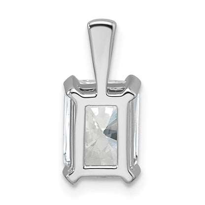 14k White Gold 2 carat Lab Grown Diamond VS/SI+ G+ Radiant Complete Four Prong Pendant