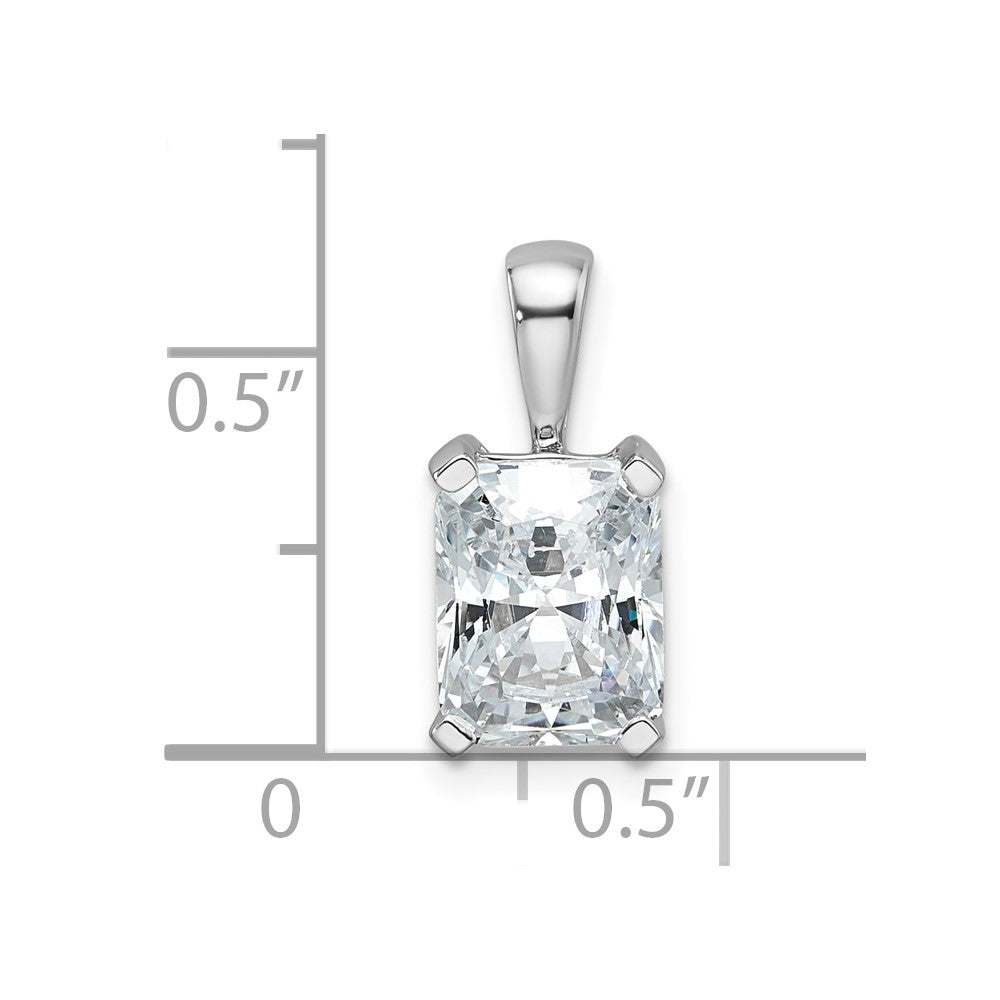 14k White Gold 2 carat Lab Grown Diamond VS/SI+ G+ Radiant Complete Four Prong Pendant