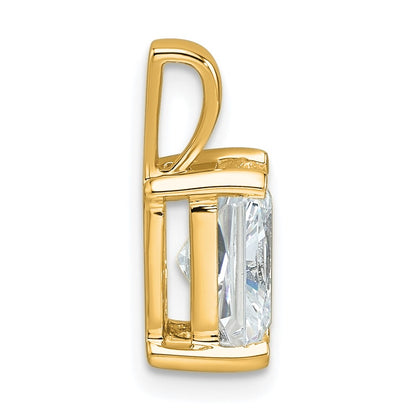 14k 2 carat Lab Grown Diamond VS/SI+ G+ Radiant Complete Four Prong Pendant