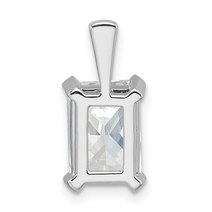 14k White Gold 2 1/2 carat Lab Grown Diamond VS/SI+ G+ Radiant Complete Four Prong Pendant