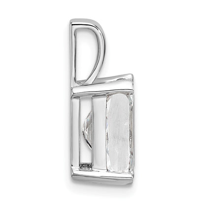 14k White Gold 3 carat Lab Grown Diamond VS/SI+ G+ Radiant Complete Four Prong Pendant