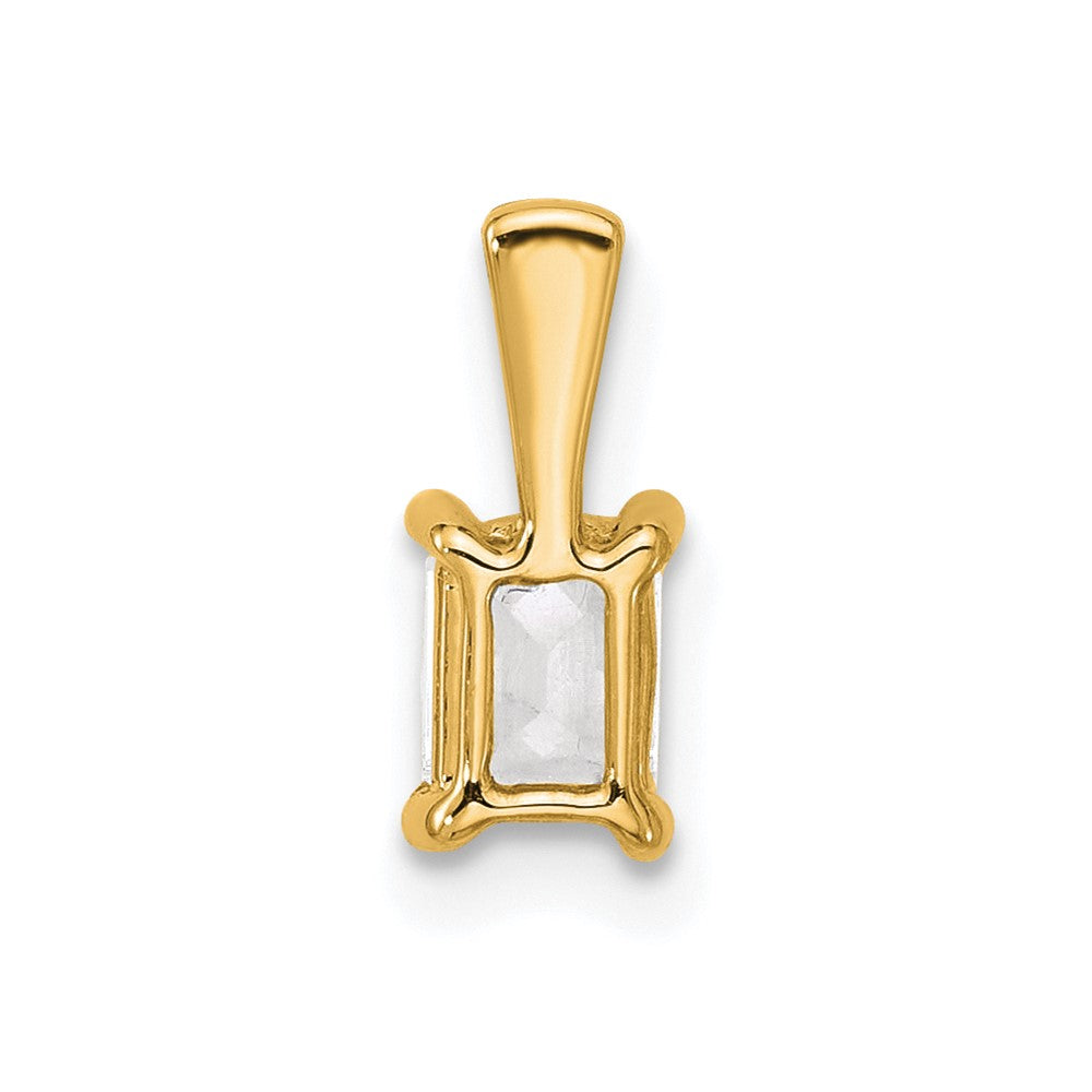 14k 1/2 carat Lab Grown Diamond VS/SI+ G+ Emerald Complete Four Prong Pendant
