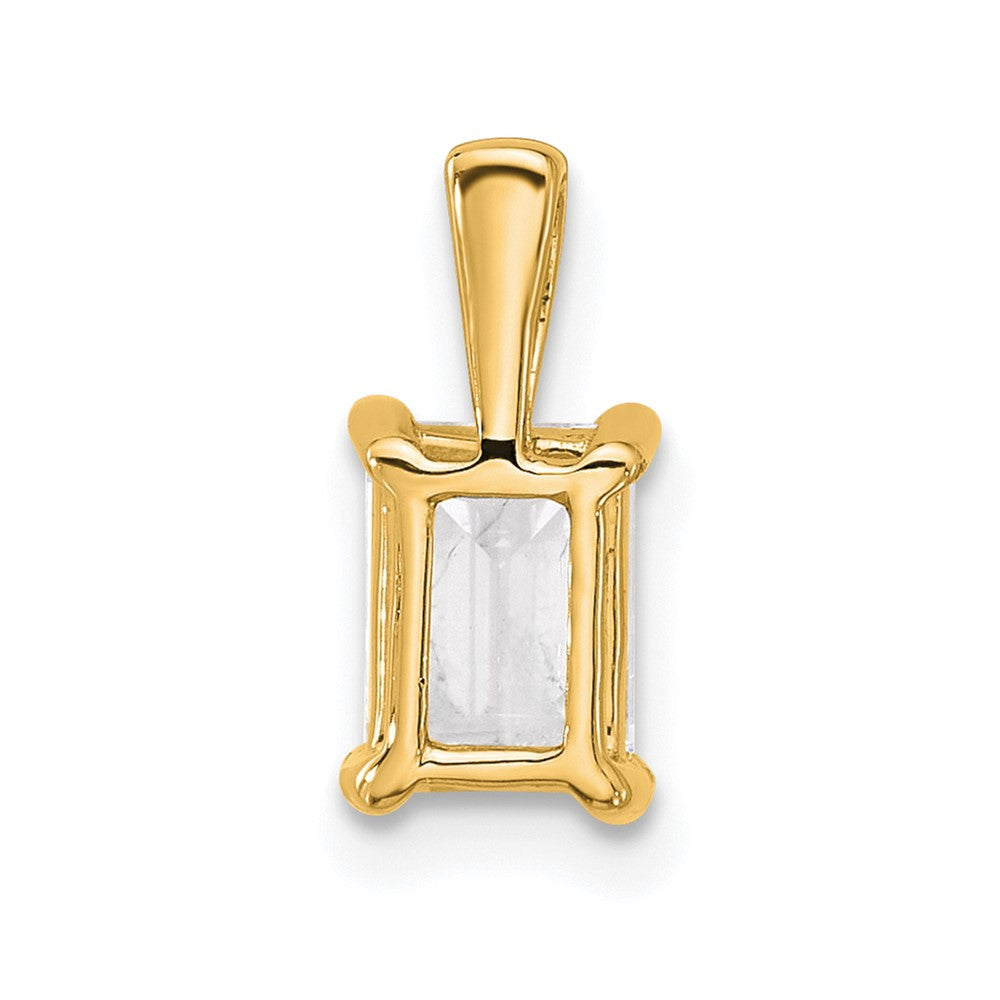 14k 1 carat Lab Grown Diamond VS/SI+ G+ Emerald Complete Four Prong Pendant