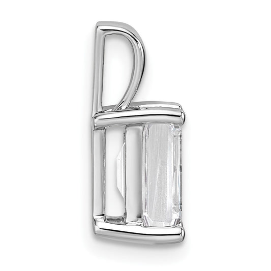 14k White Gold 2 carat Lab Grown Diamond VS/SI+ G+ Emerald Complete Four Prong Pendant