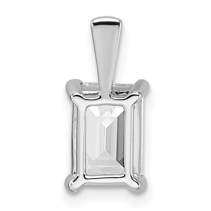 14k White Gold 2 carat Lab Grown Diamond VS/SI+ G+ Emerald Complete Four Prong Pendant