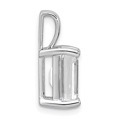 14k White Gold 3 carat Certified Lab Grown Diamond VS+ F+ Emerald Complete Four Prong Pendant