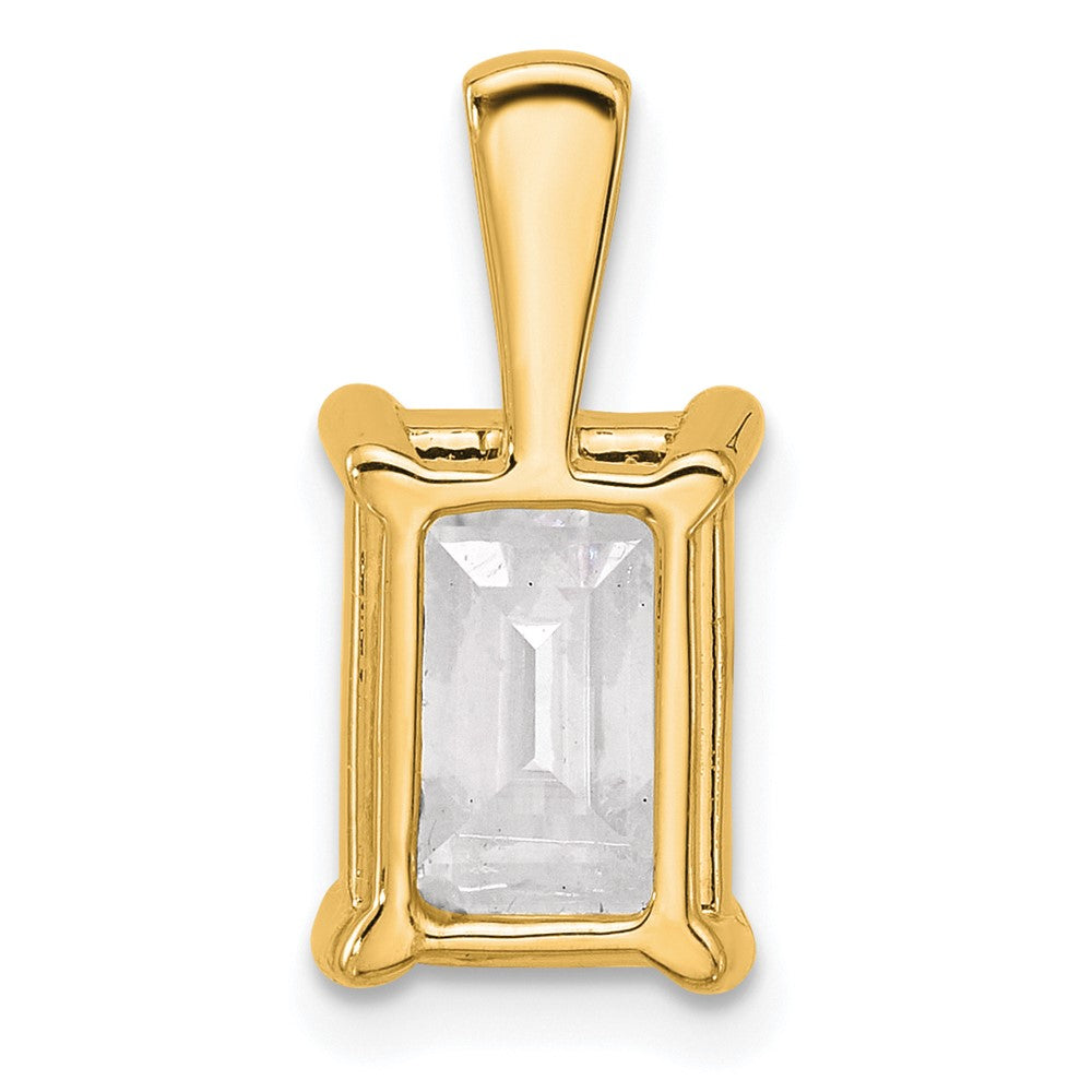 14k 3 carat Lab Grown Diamond VS/SI+ G+ Emerald Complete Four Prong Pendant