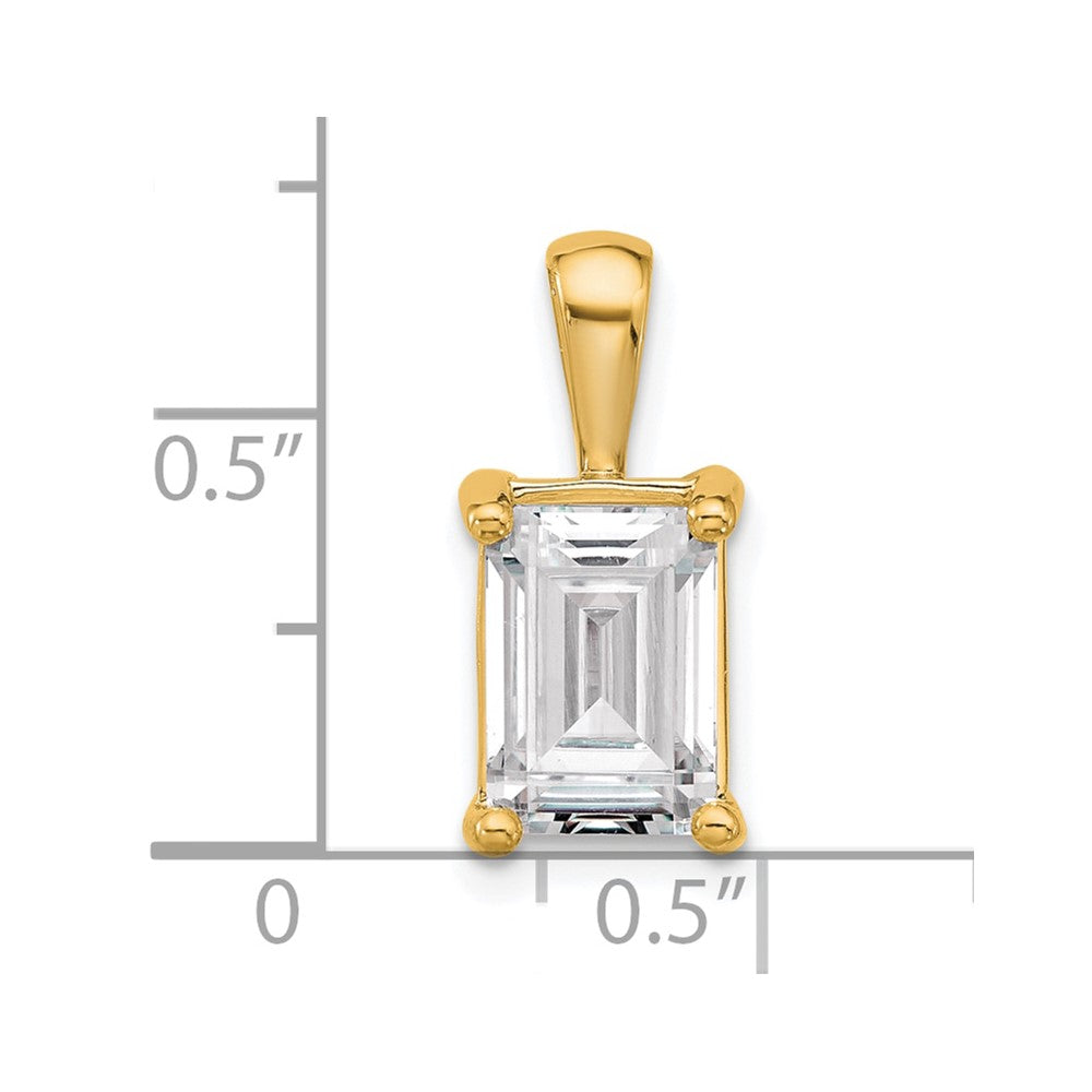 14k 3 carat Lab Grown Diamond VS/SI+ G+ Emerald Complete Four Prong Pendant