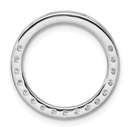 14k White Gold 1 carat Lab Grown Diamond VS+ F+ Complete Circle Chain Slide Pendant
