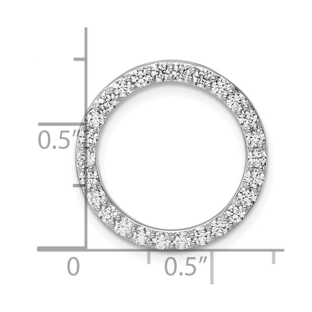 14k White Gold 1 carat Lab Grown Diamond VS+ F+ Complete Circle Chain Slide Pendant