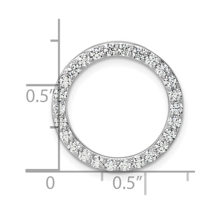 14k White Gold 1 carat Lab Grown Diamond VS+ F+ Complete Circle Chain Slide Pendant