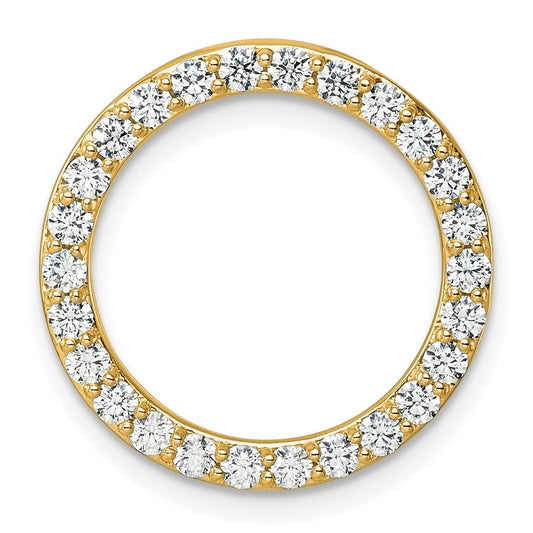 14k 1 carat Lab Grown Diamond VS/SI+ G+ Complete Circle Chain Slide Pendant