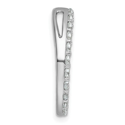 14k White Gold 1 1/2 carat Lab Grown Diamond VS+ F+ Complete Circle Chain Slide Pendant