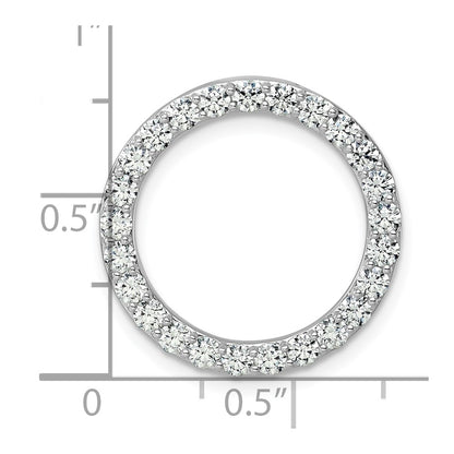 14k White Gold 1 1/2 carat Lab Grown Diamond VS+ F+ Complete Circle Chain Slide Pendant