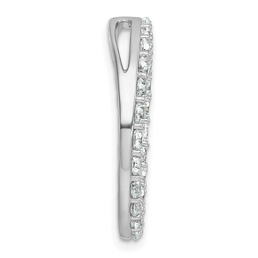 14k White Gold 2 carat Lab Grown Diamond VS+ F+ Complete Circle Chain Slide Pendant
