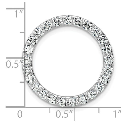 14k White Gold 2 carat Lab Grown Diamond VS+ F+ Complete Circle Chain Slide Pendant
