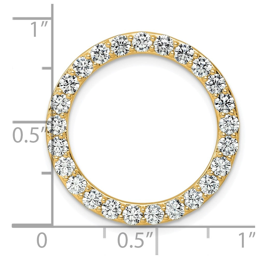 14k 2 carat Lab Grown Diamond VS+ F+ Complete Circle Chain Slide Pendant
