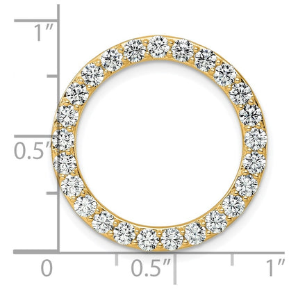 14k 2 carat Lab Grown Diamond VS+ F+ Complete Circle Chain Slide Pendant