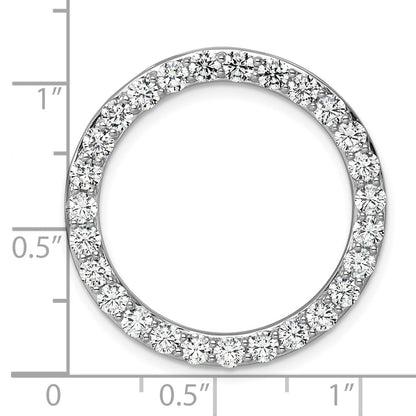14k White Gold 3 carat Lab Grown Diamond VS+ F+ Complete Circle Chain Slide Pendant